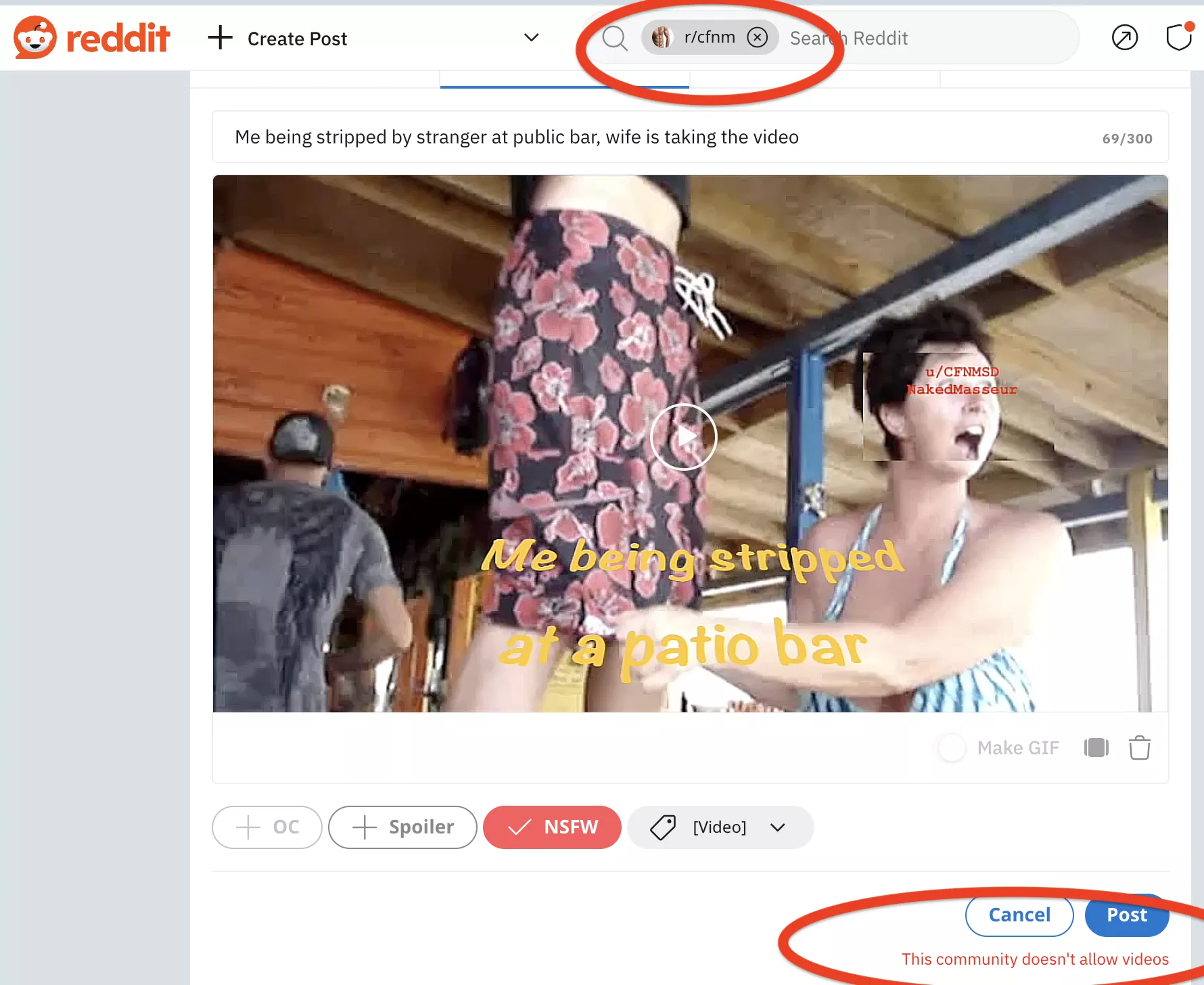 Moderator help please. How do we post videos here? Can link to Erome and can't post directly. posted by cfnmsd