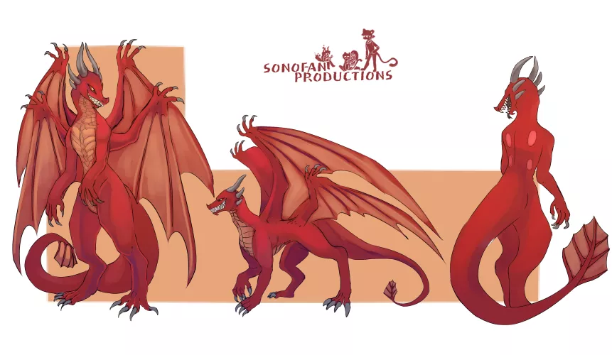 Ref sheet for a dragon OC (art by me) by sonofan_oficial
