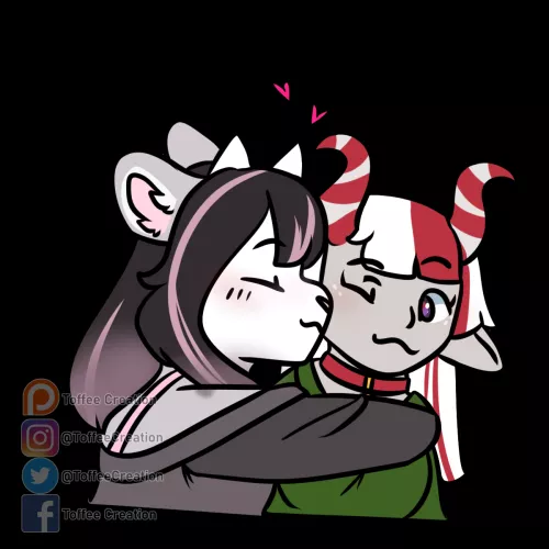 Smooches on Cheek (YCH Done) by ToffeeCreation