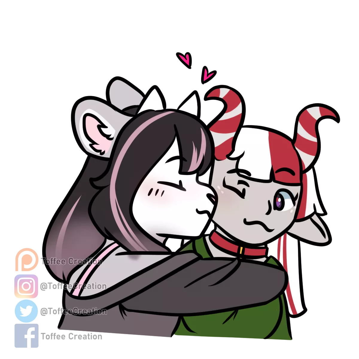 Smooches on Cheek (YCH Done) posted by ToffeeCreation