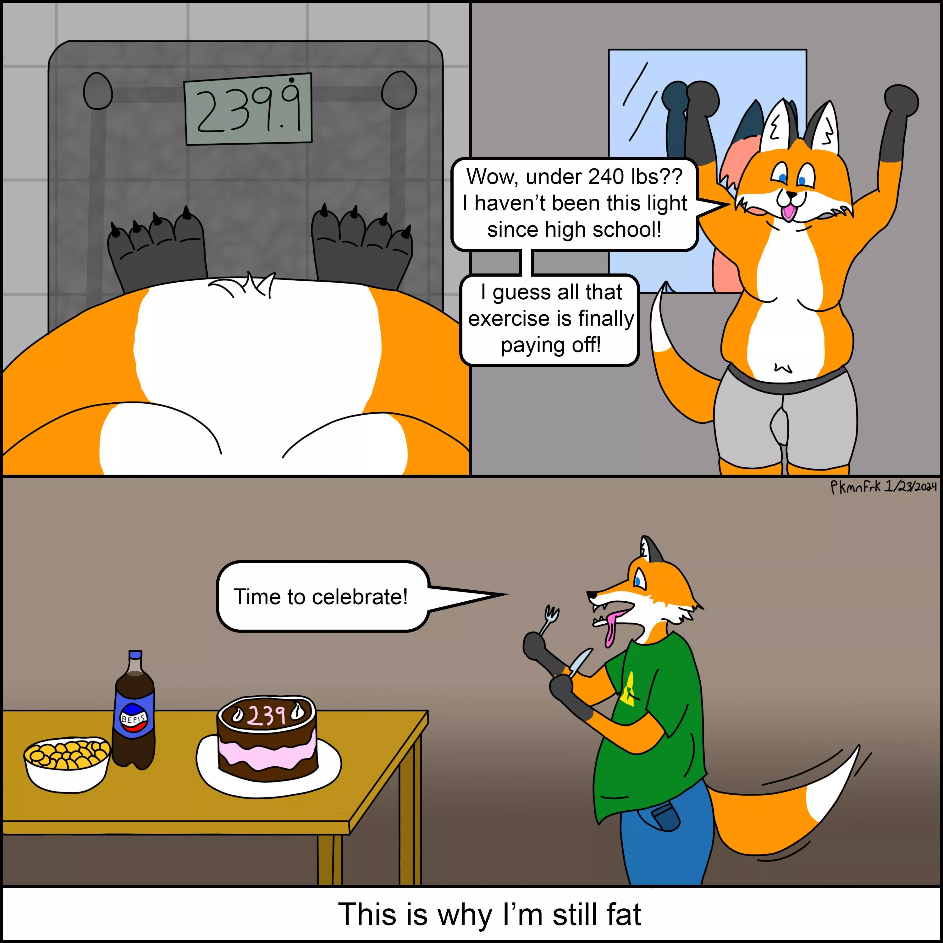 Weighty celebrations (art by myself) posted by pkmnfrk