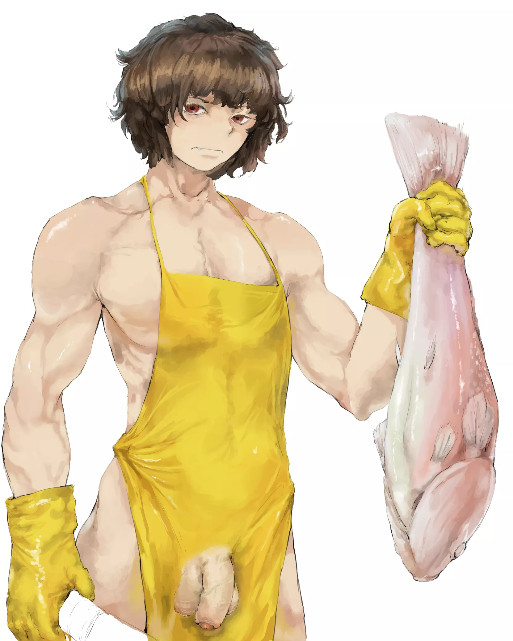 hey! look at the fish, not his c0ck! (WIP art by me @gogohan007) posted by akirasoru