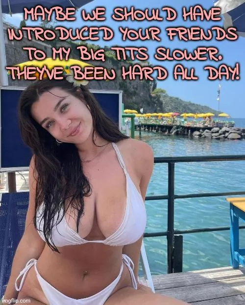 It's just cleavage... You wanted to go topless! posted by maybebibbitt