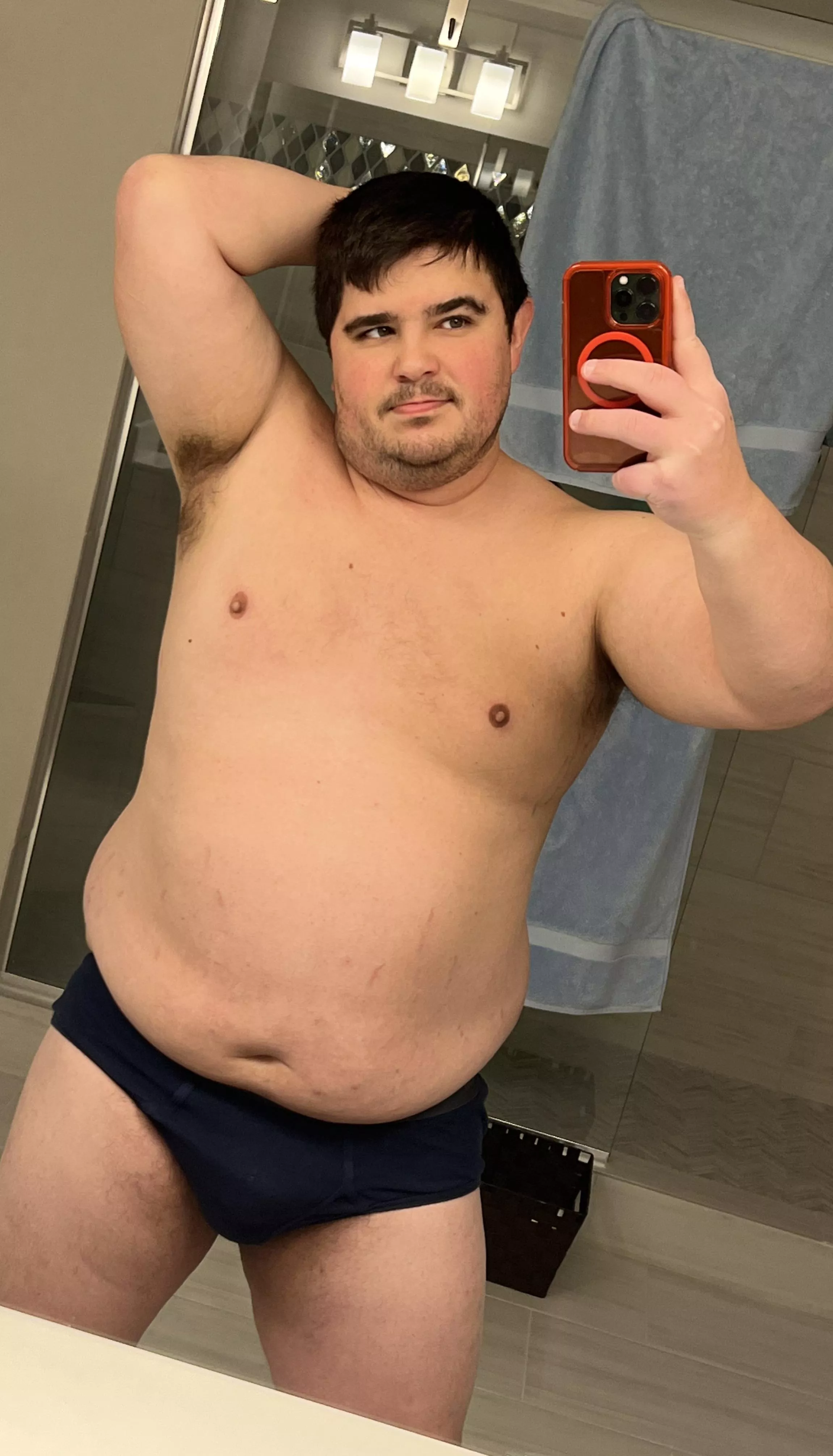 May not be hairy, but hope y’all still like to see a big guy in briefs posted by cubwriter30