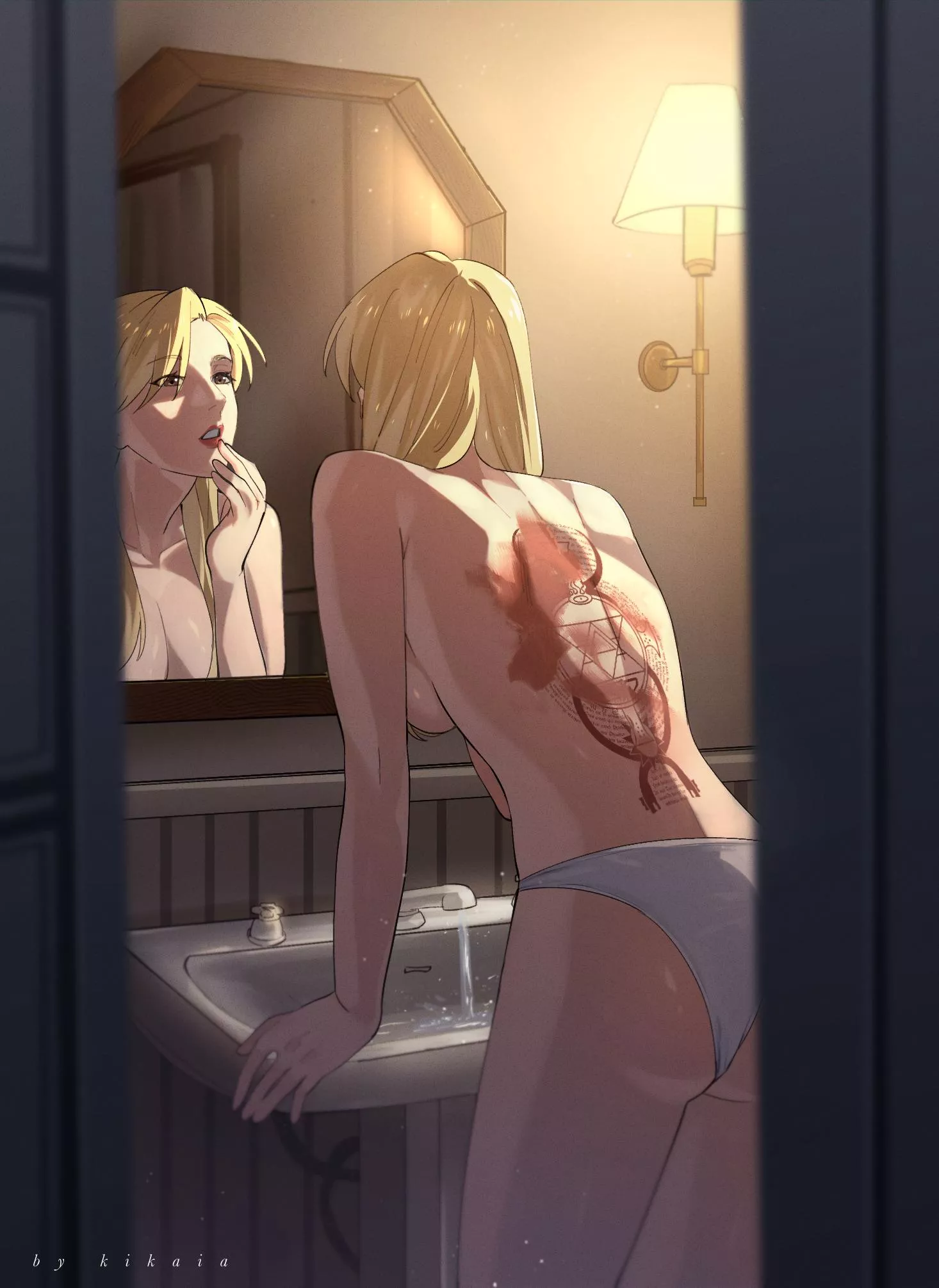 Riza getting ready for the night posted by xSaviour_N