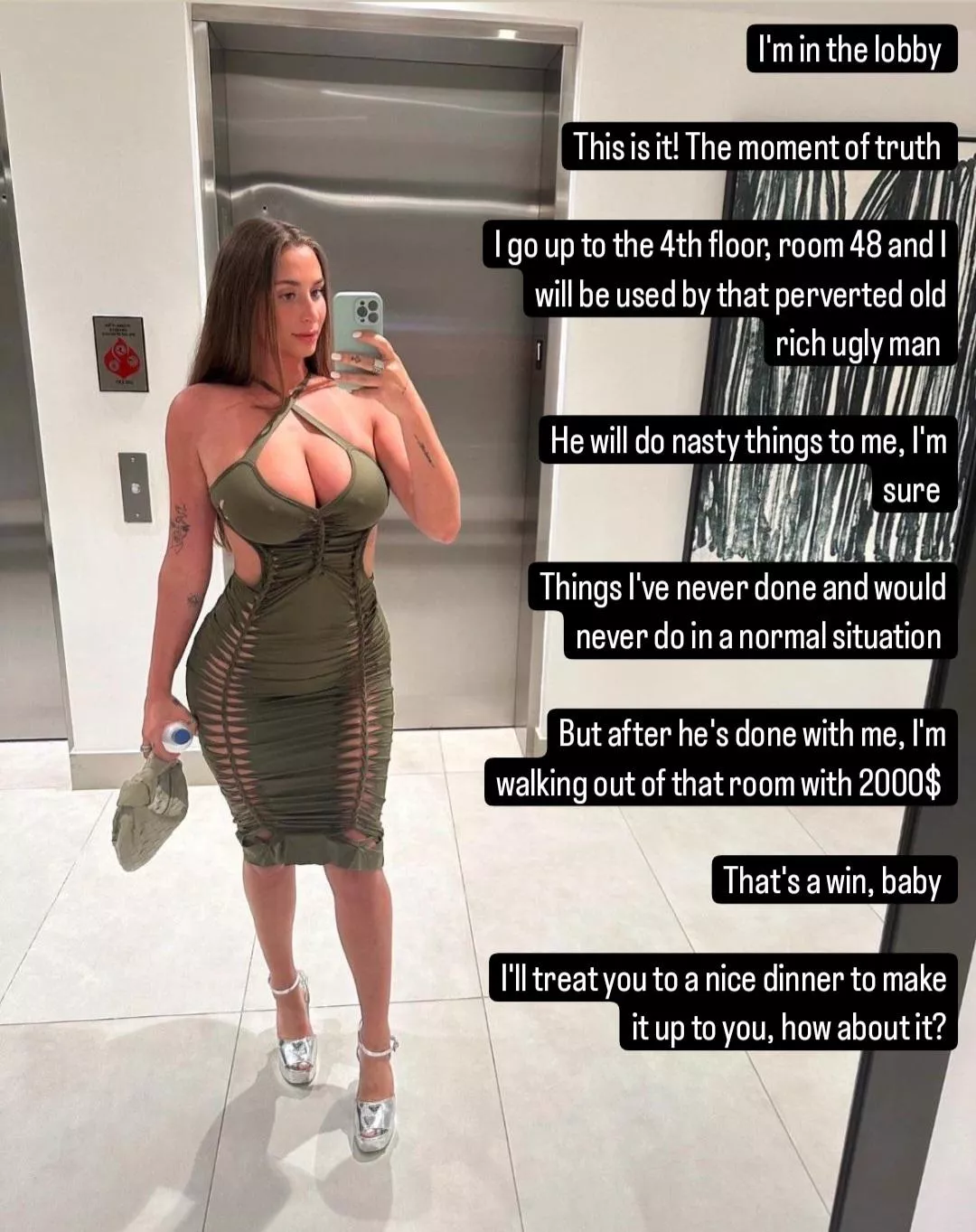 She'll treat you to a nice dinner to make up to you posted by Captiondude1996