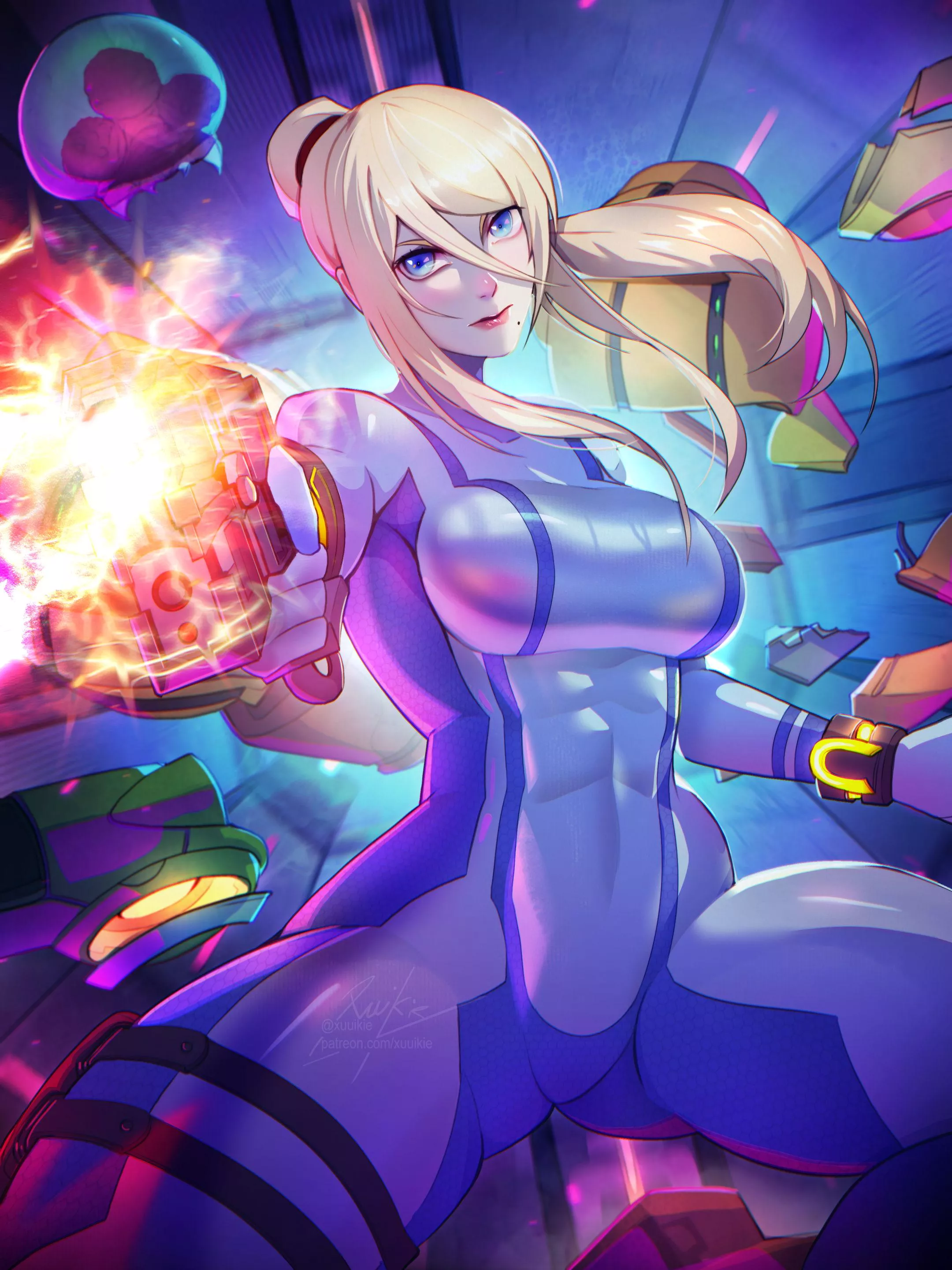Taking action in that Zero suit artwork by (Xuuikie Ashe) posted by DOA-FAN