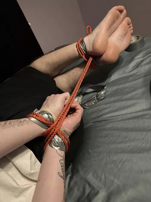 Duct Tape Wrap Gagged & Hogtied (2/2) by SpillsTTV