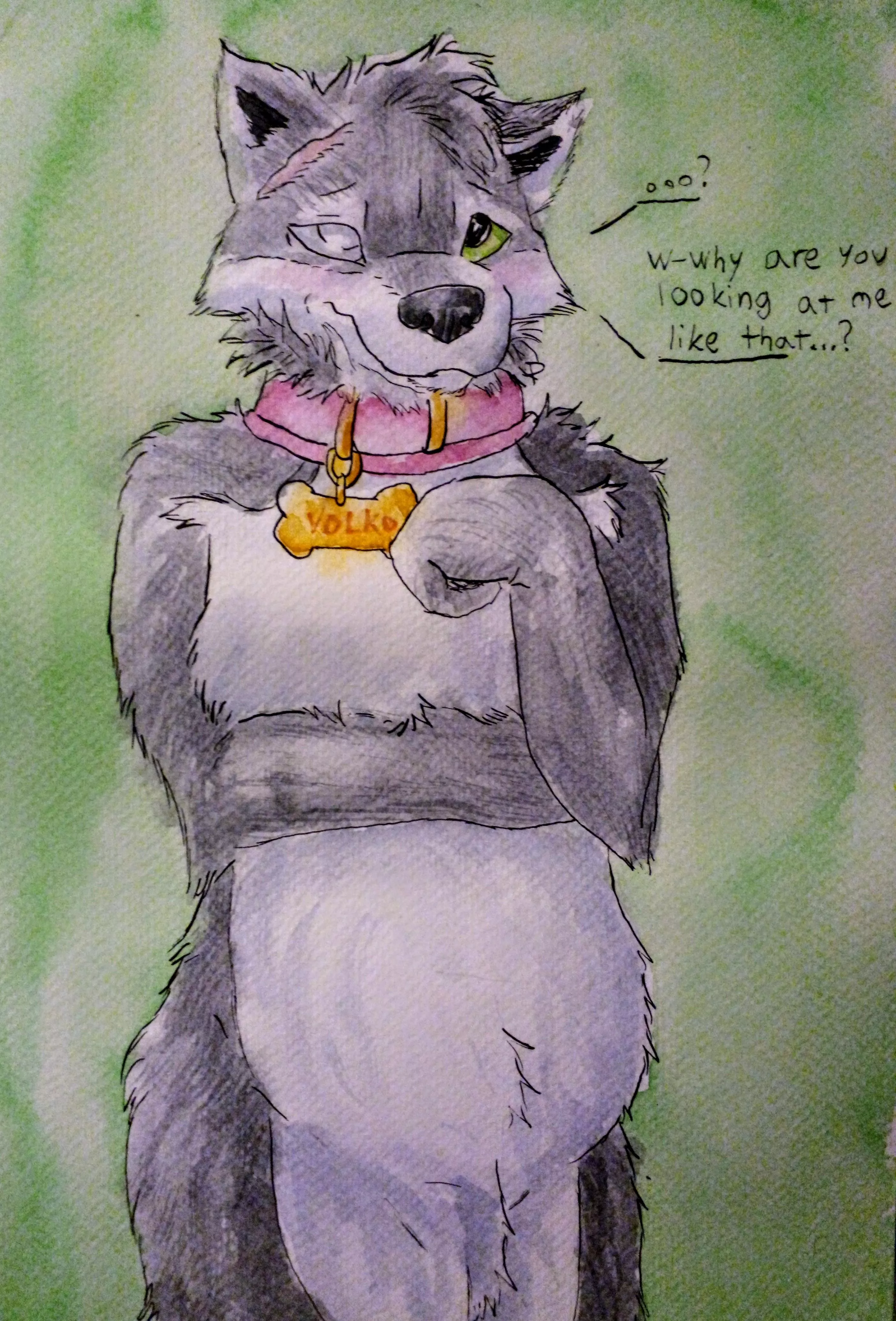 Embarassed Volko (watercolor painting by me) posted by Eyfun