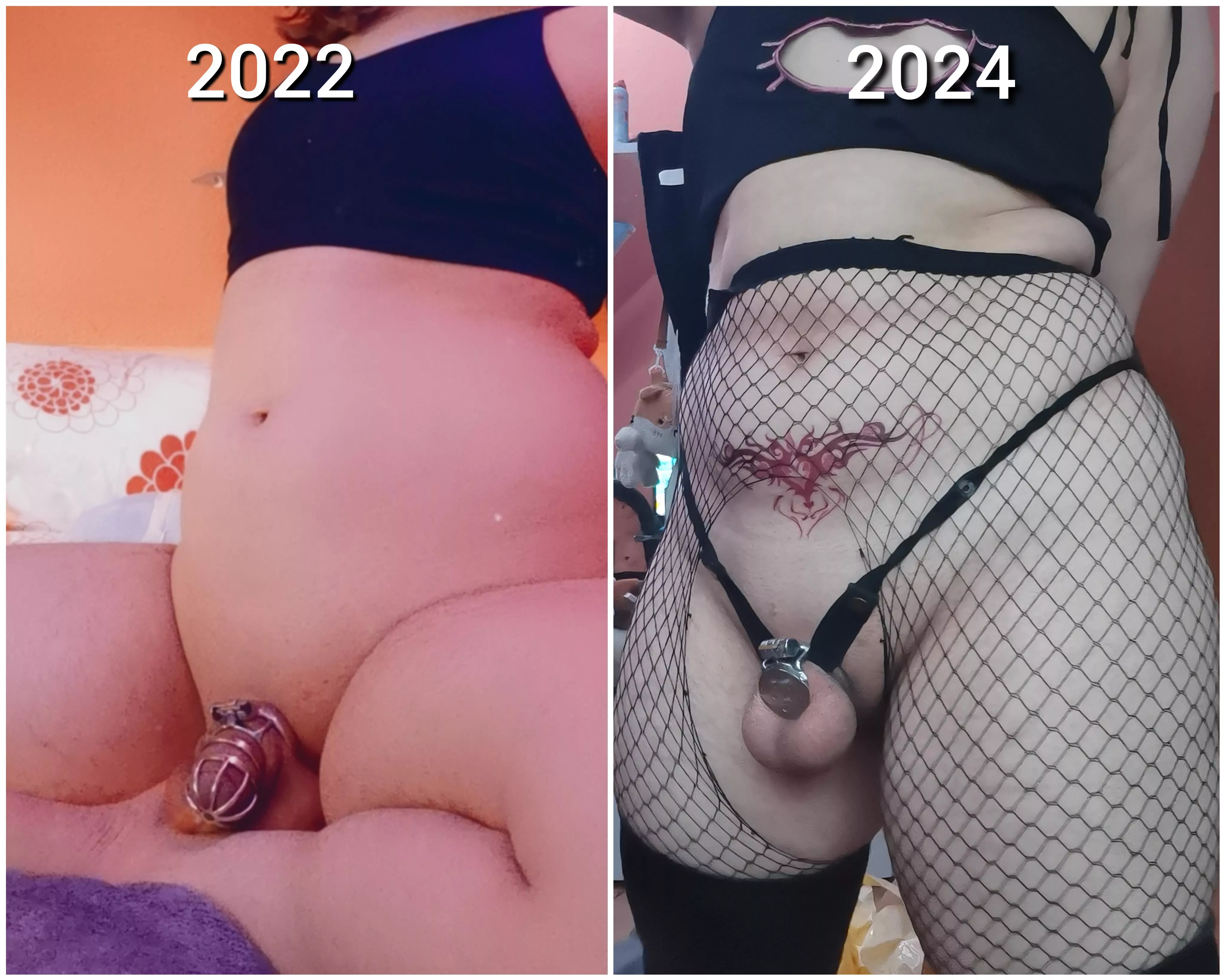 How it started vs How its going 🥺 chastity really turned me into a slut 💞 posted by hypersexual_gal