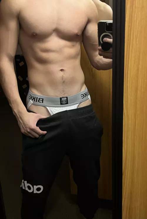 My buddies will never know that I'm wearing a jockstrap underneath by MuscleMacan