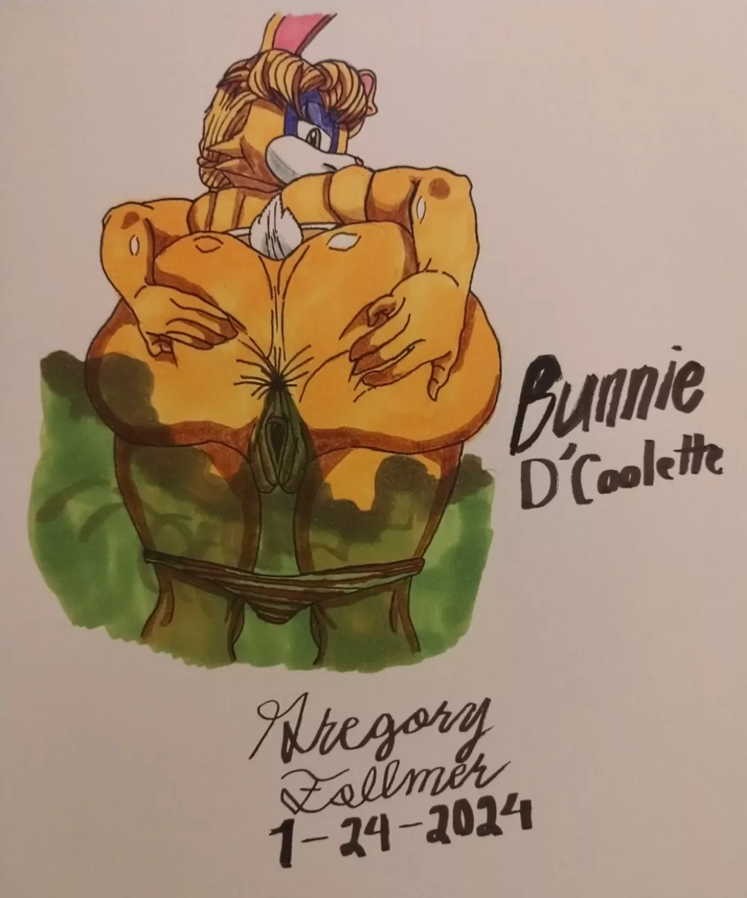 Naked Bunnie D'Coolette with American flag patterned bikini. posted by AdLegitimate685