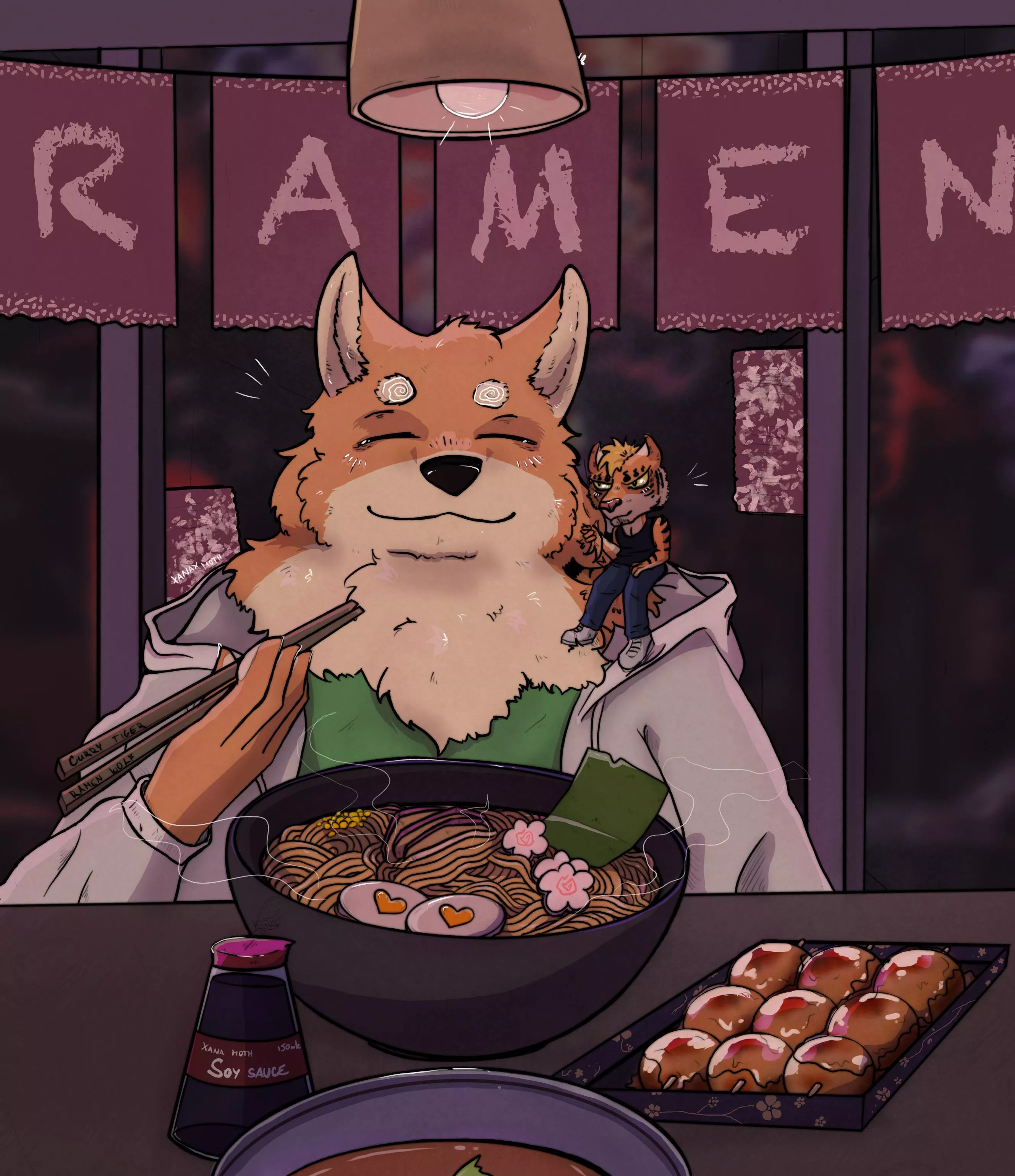 Ramen wolf (art by me) posted by Too-chaotic-to-live