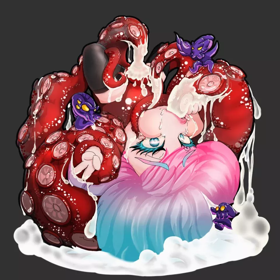 Bound by many tentacles (@Nothosaur) posted by cutesyfemboyq