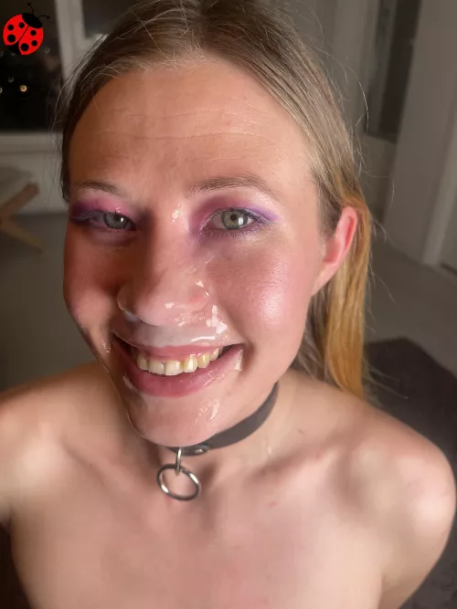 Collared and face covered in cum is so hot by EmilyTheLadybug