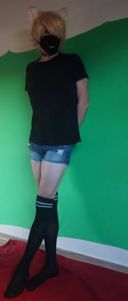 my first time wearing hotpants UwU by xFemboypuppyy
