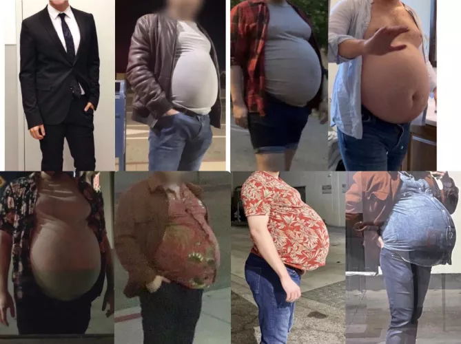 My (M30) real-life body has undergone a rather sci-fi transformation over the last year and a half. I’ve gained about 125 pounds but it’s all gone to my gut. Practically look overdue with triplets now 😳😅 by Frenzy-29