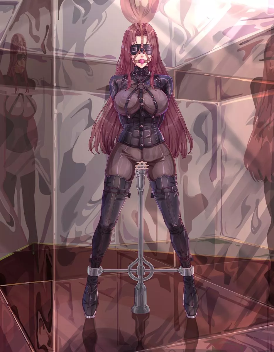 She is put in a mirrored room so that when the blindfold she is taken off she can see the distress in her own eyes posted by SuitableAd1286