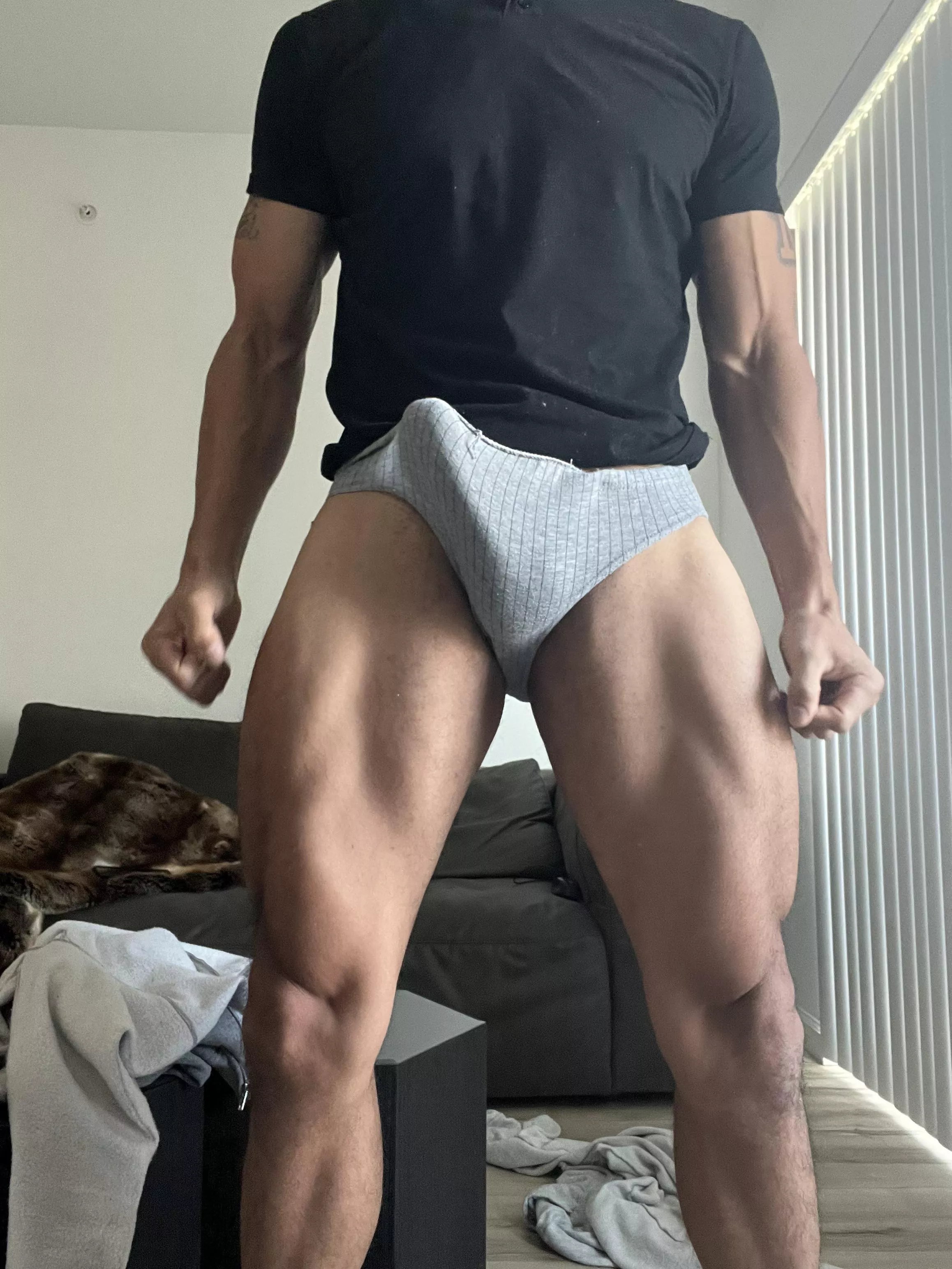 Skin tight bulge in my briefs posted by AdonisFit69