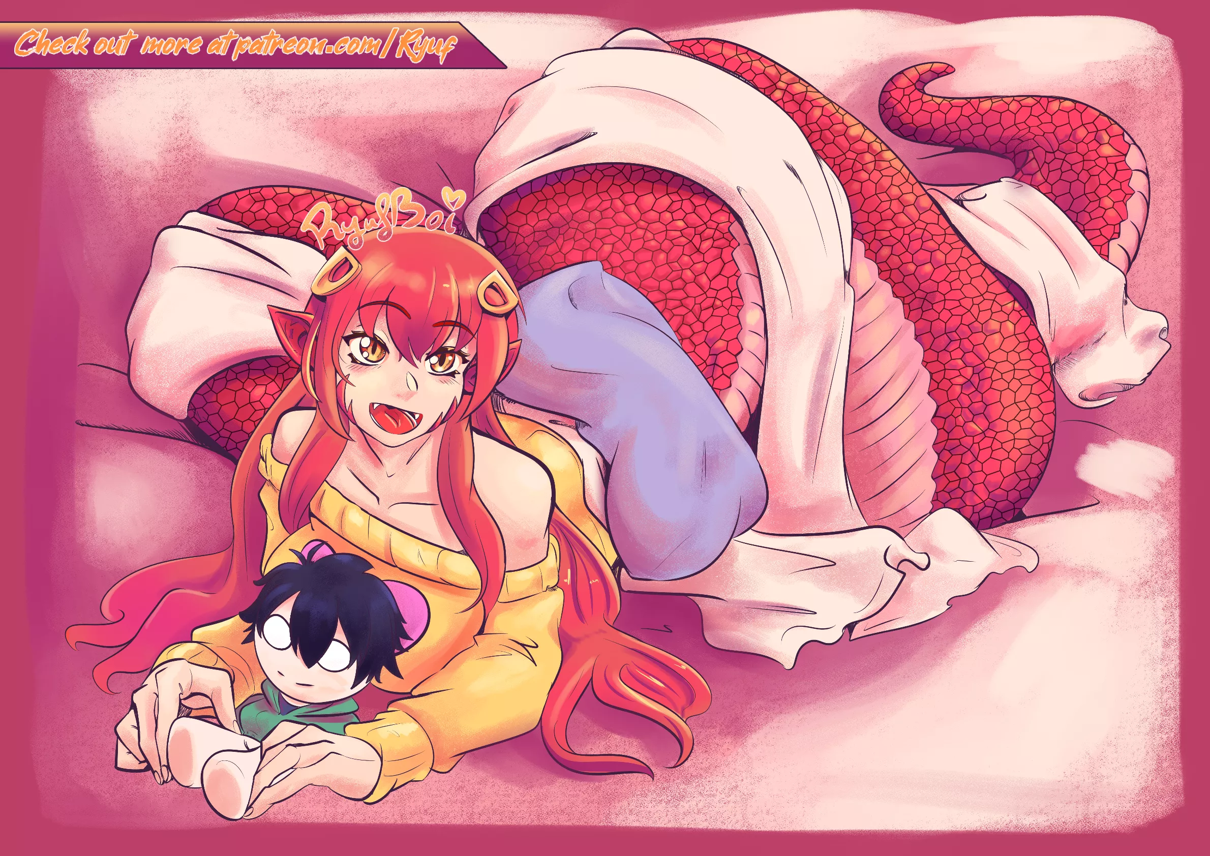 Snuggle time with Miia [RyufBoi] posted by RyufBoi