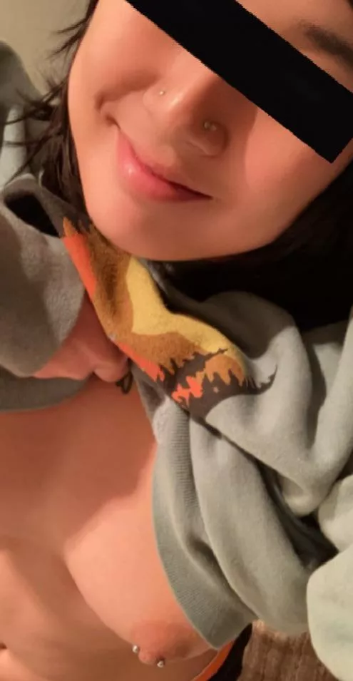 Thought this angle of my nip piercing was cute;) posted by knowfacehaze