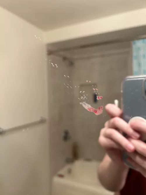 OC: was not expecting this to spray my mirror, so I only have a pic of the aftermath by deadasspunk