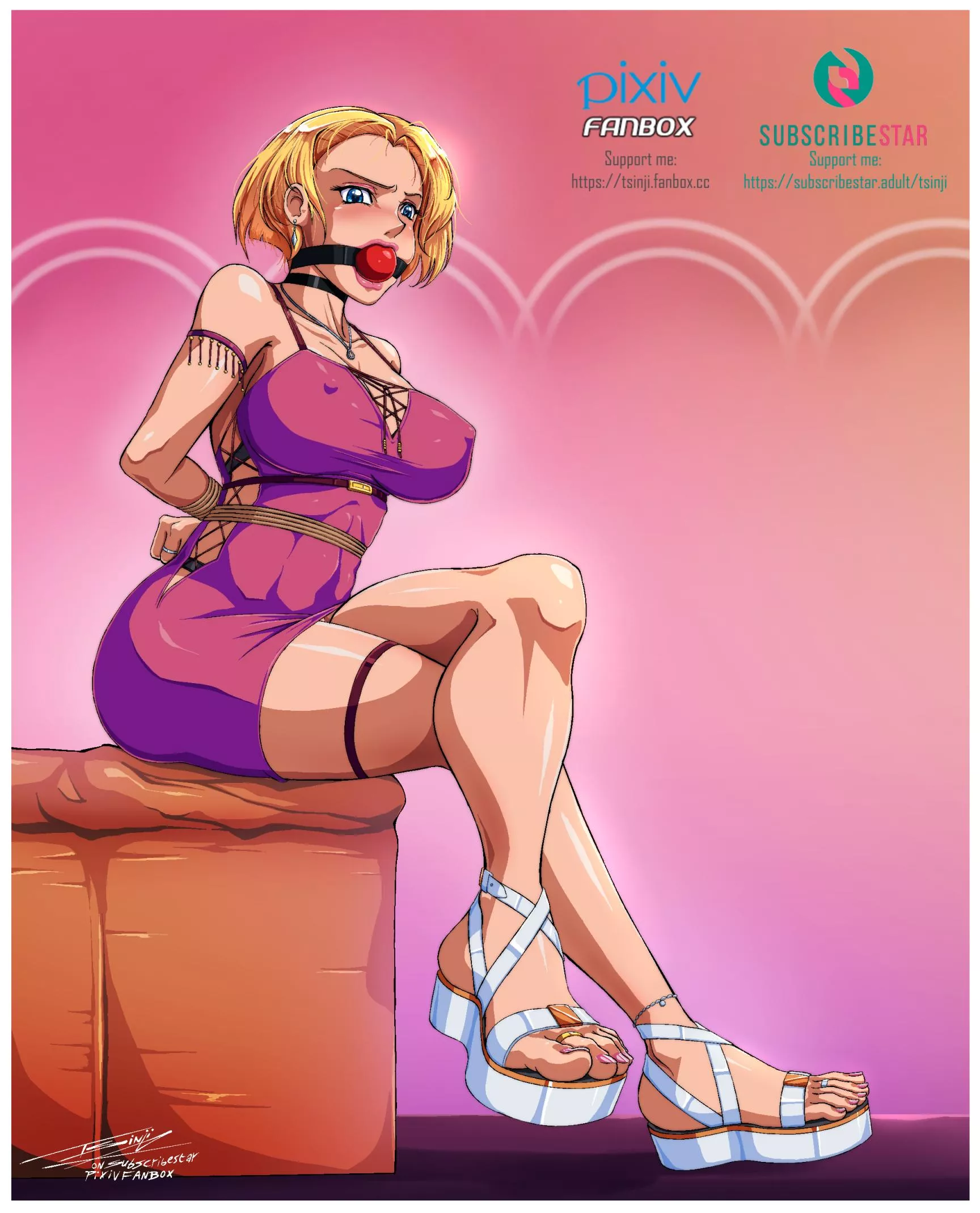 Posing in her Tight Latex Dress posted by Tsinji