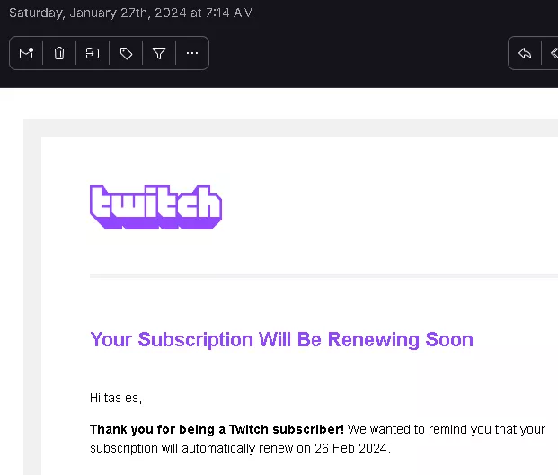 Thank you for the early reminder Twitch Team. posted by saslikss