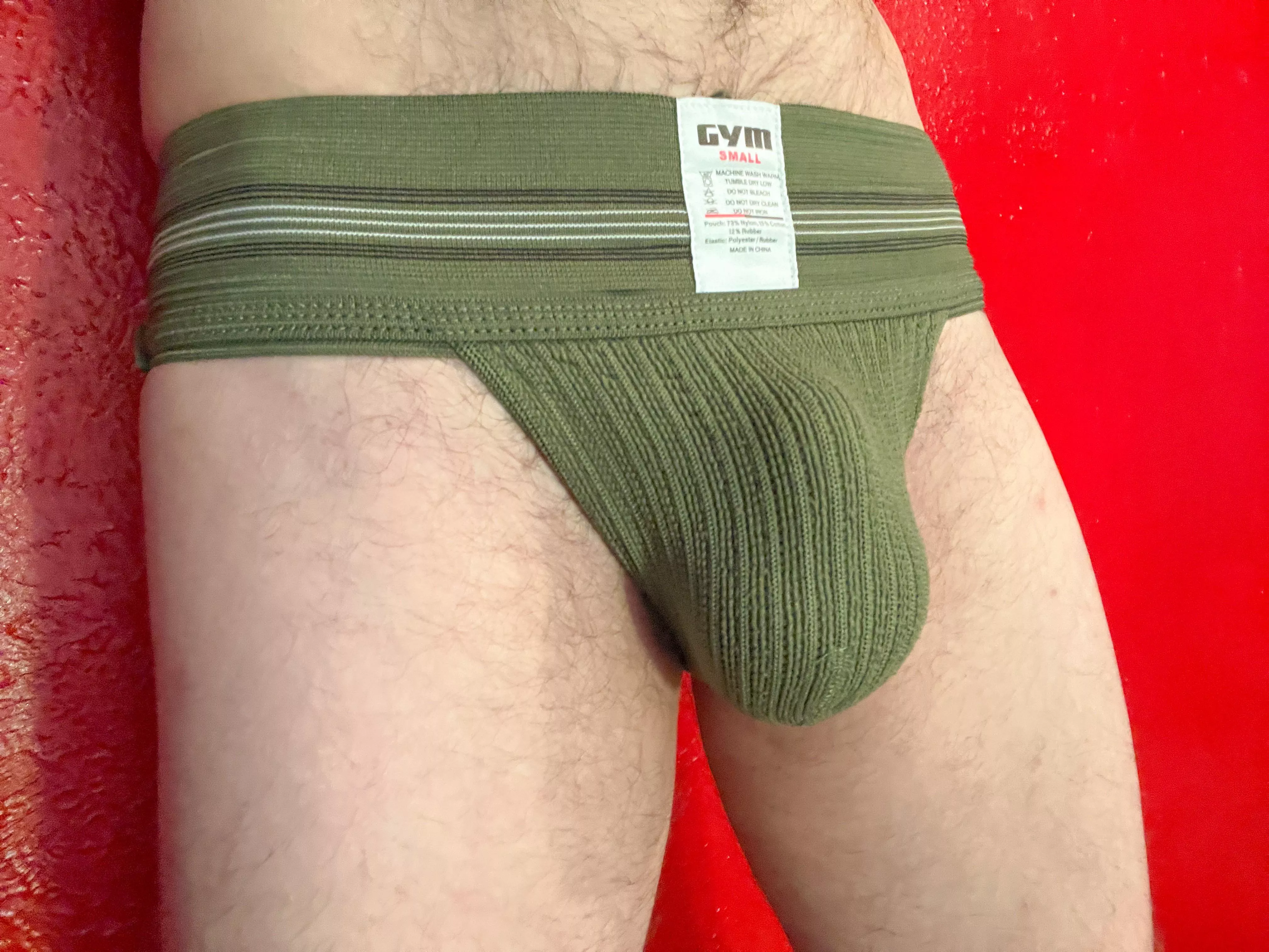 Green jockstrap, front. posted by yousluts