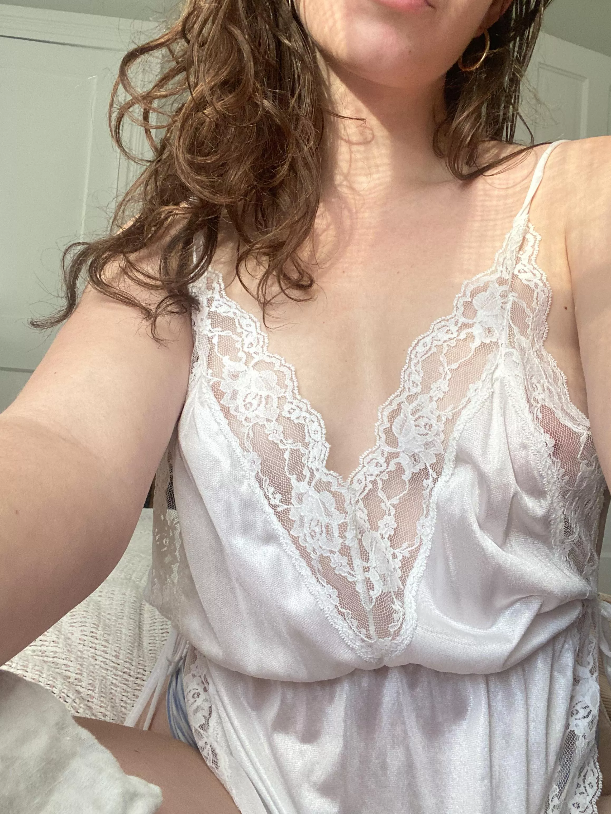 It’s so easy to make you fold when I’m wearing something white and lacy 😇 posted by OFbbAria