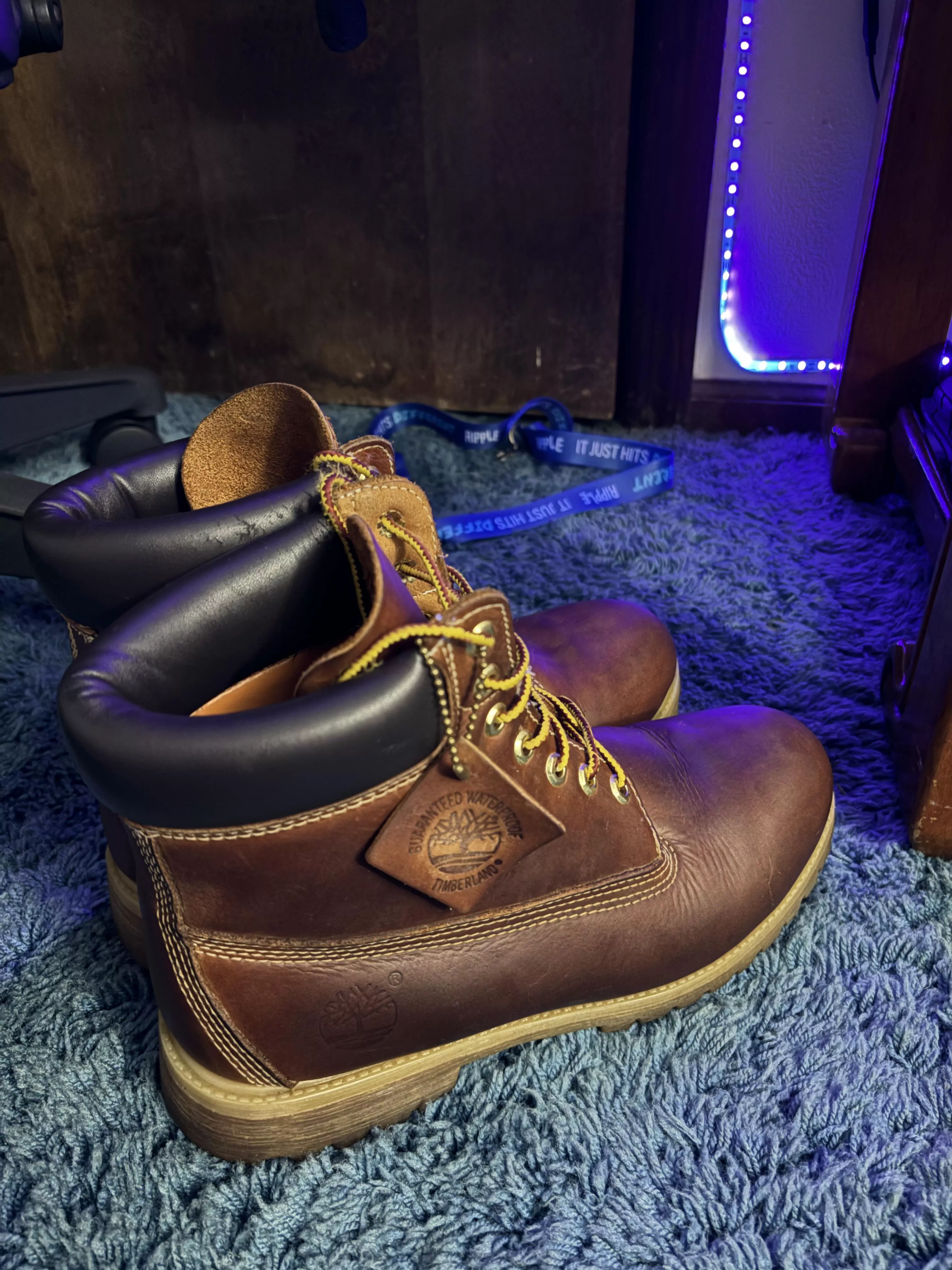 Polished my Timberland boots: posted by IssueBackground9769