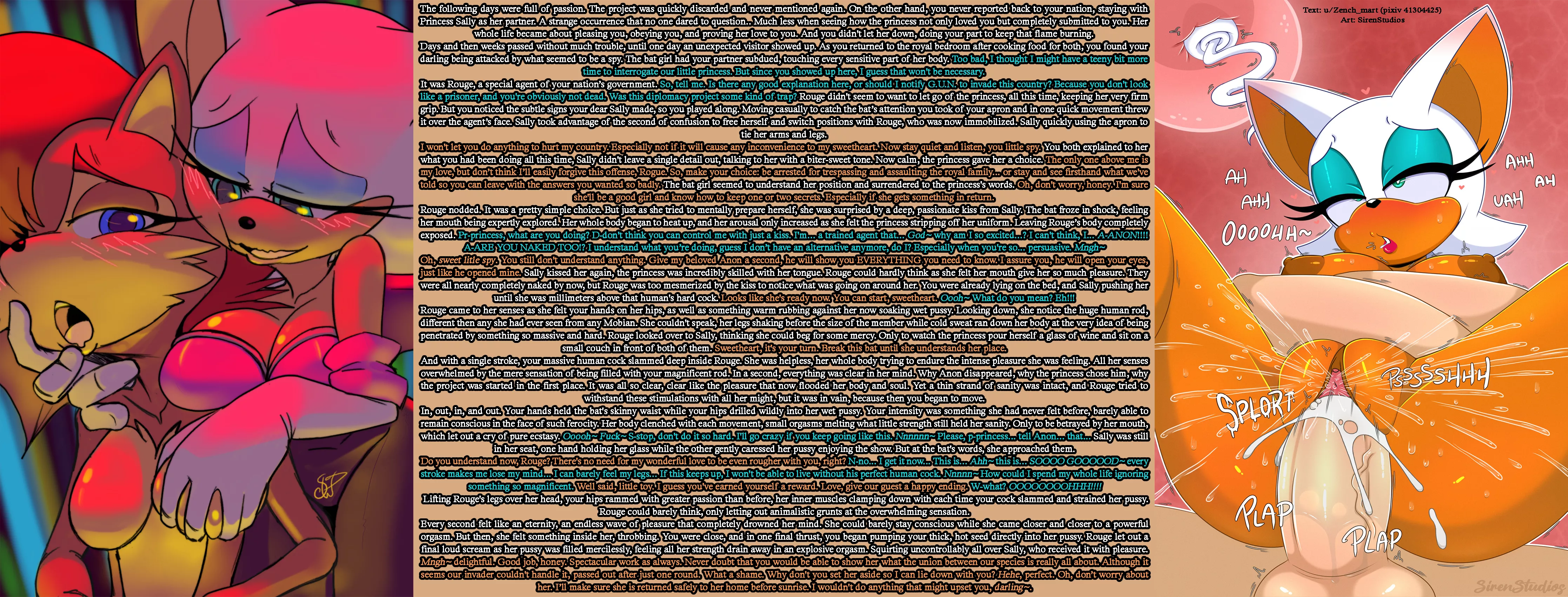 The Improvement of Mobian-Human Relationships. Part #2 [Threesome] [Human'd] [Maledom] [Creampie] [Femsub] [Commission] | Art: Sirenstudios posted by Zench_mart