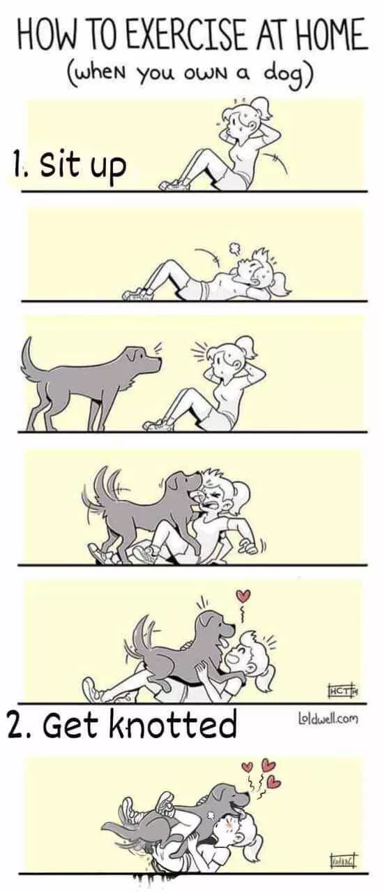 “Getting Knotty is the only reason exercising at home makes sense.. [Loldwell]” posted by Mannie58