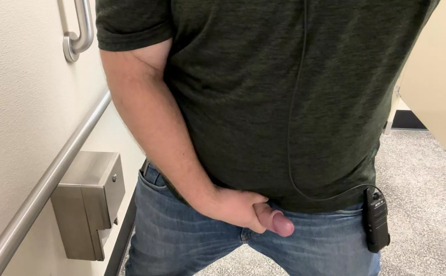 Hard at work thinking about dicks hanging next to me at the urinal. posted by FatDarkEarth