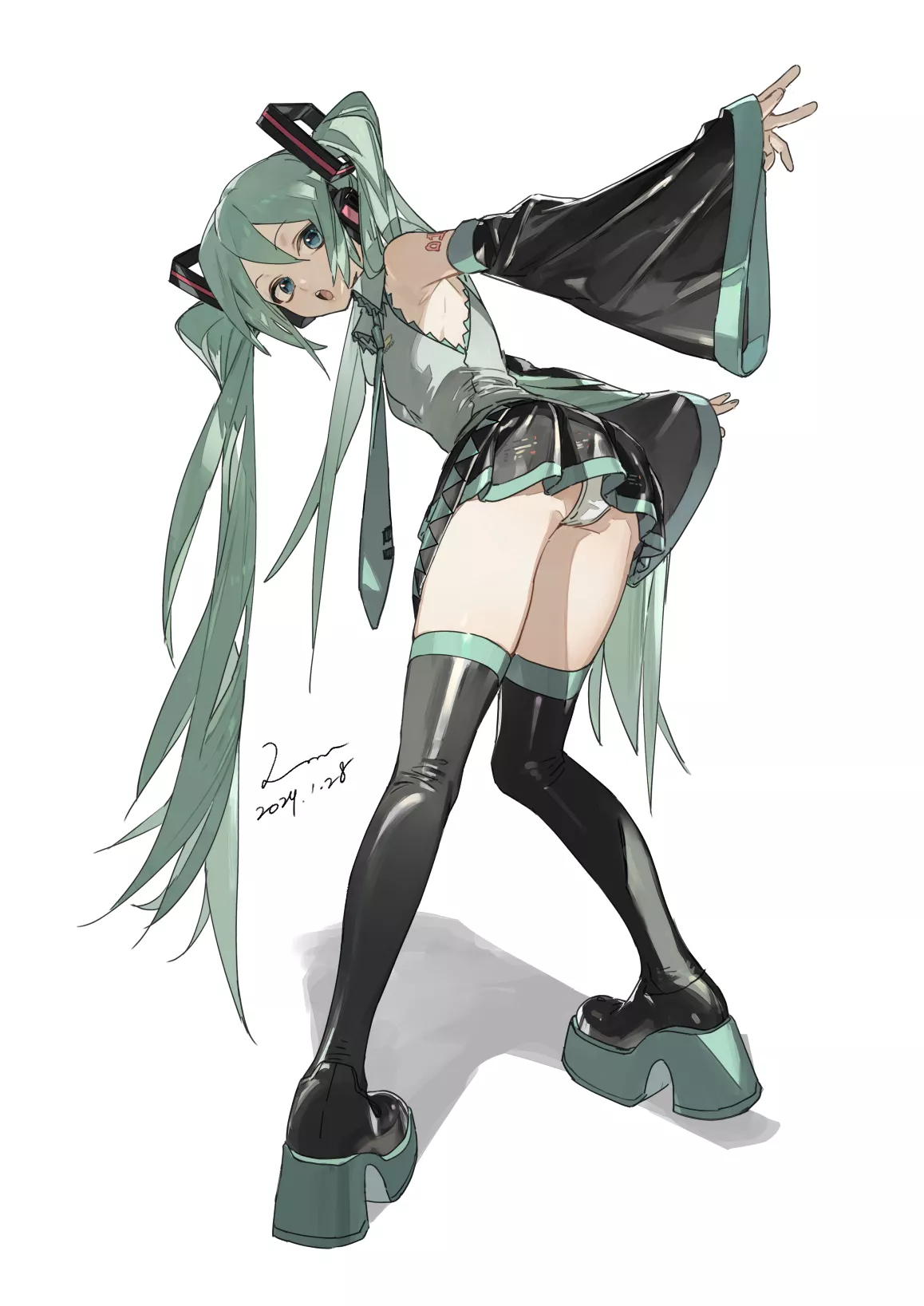 Hatsune Miku from behind posted by IDM_Recursion