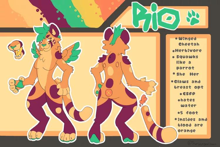 Heres my fursona. Because everyone preferred the “cheeseburger” color scheme by hydrogenRay