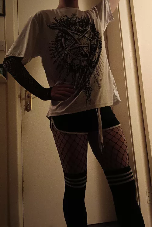 I love fishnets :) by StitchTheFemboy