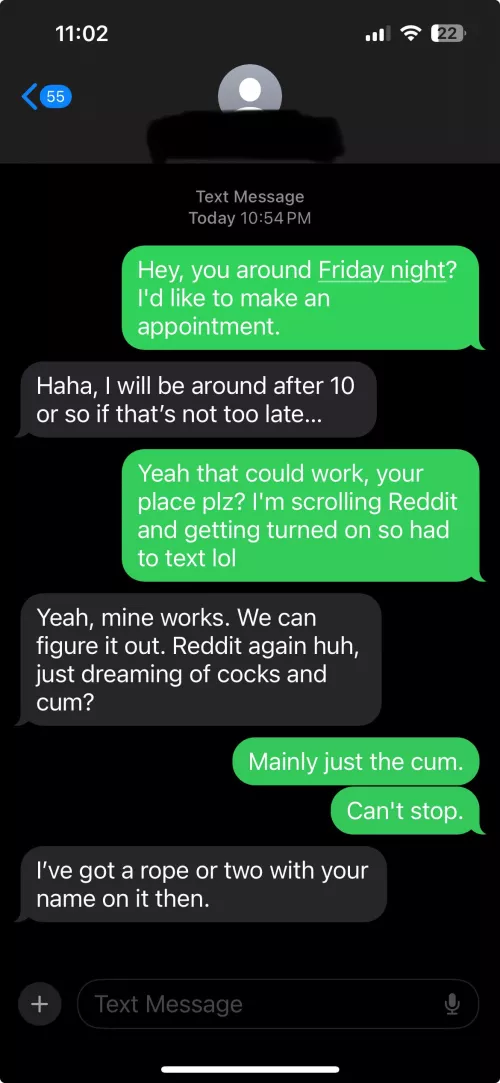 Laying on the couch with my husband and posting, decided to text an old bull and see what was up. Things escalated far too quickly for my own good but now I have an appointment on Friday. Boobs or face? You decide. by tjbabufrik1