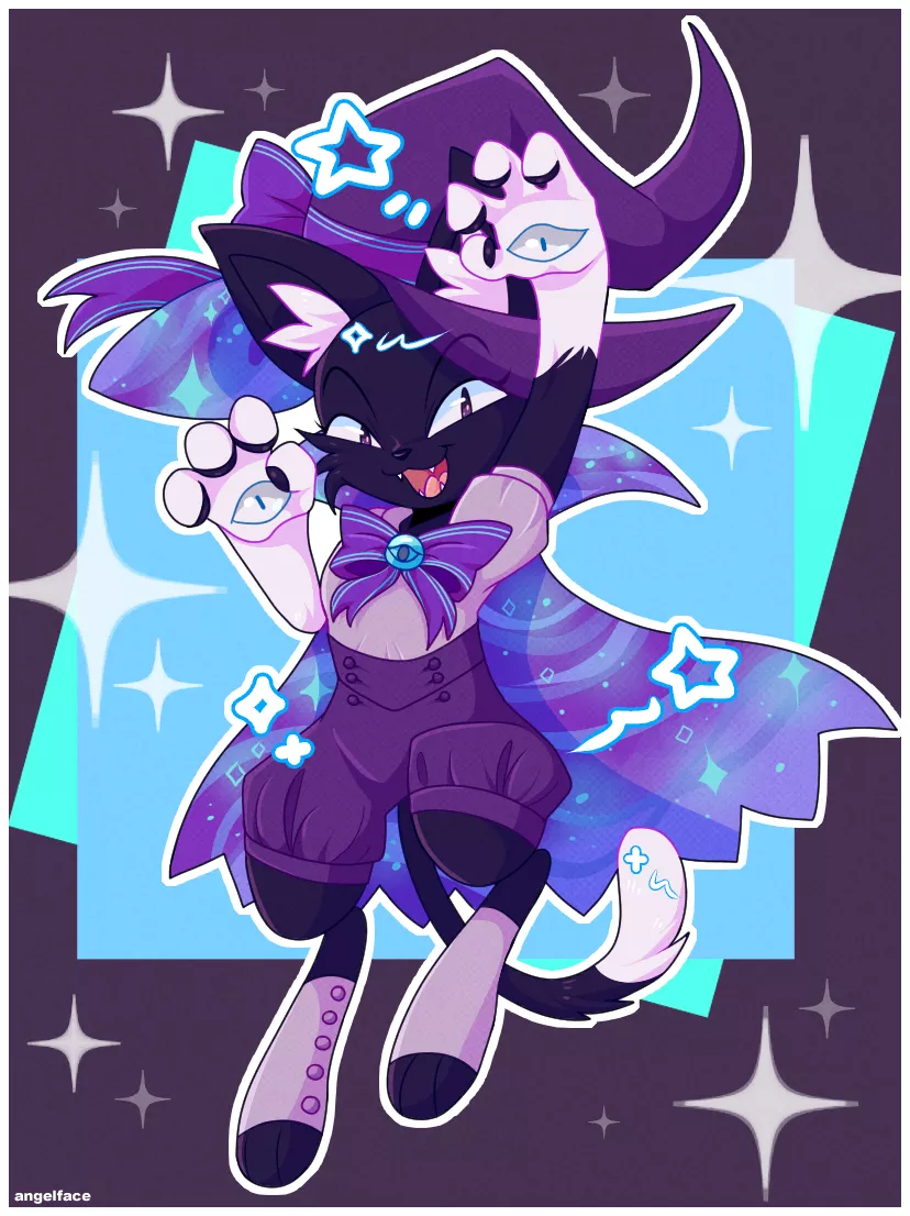 magical cat (my art) posted by angellfacee