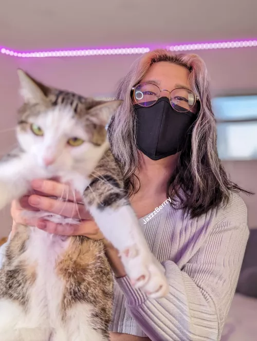 me and my cat Lux by JazzzBerrry