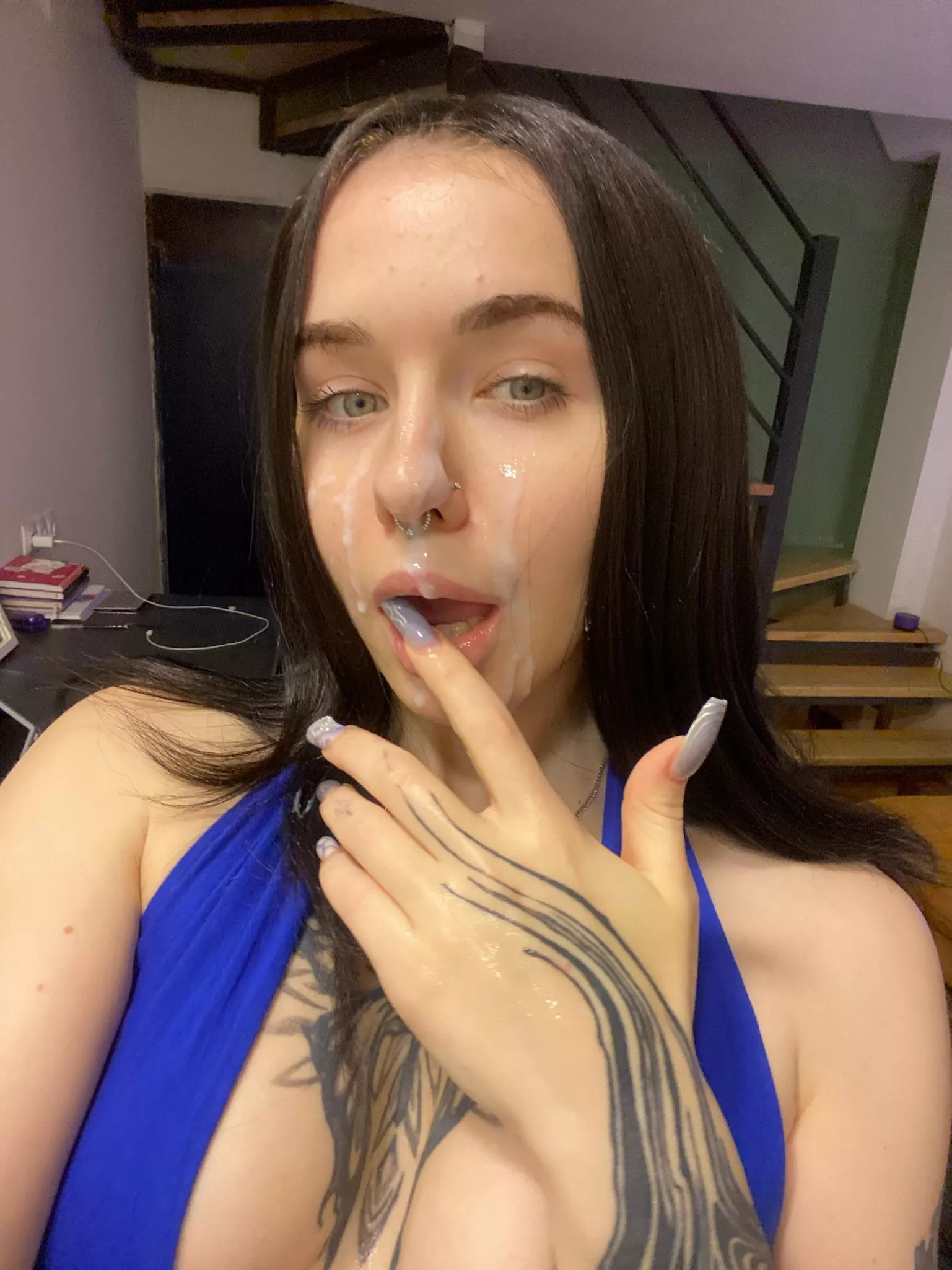 Oops, I got cum on my face posted by keysipurple
