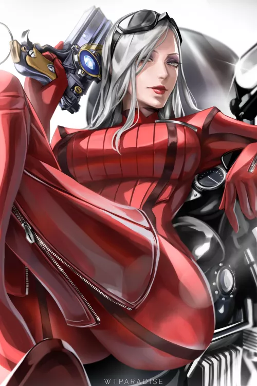 Red Catsuit & Thigh Boots by CheetahSperm18