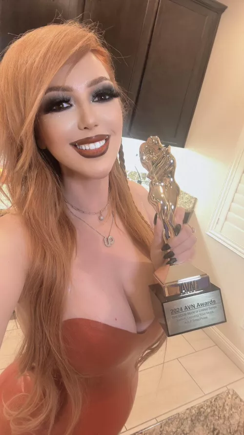 Selfie Sunday with her AVN Award by GhostGoSavage