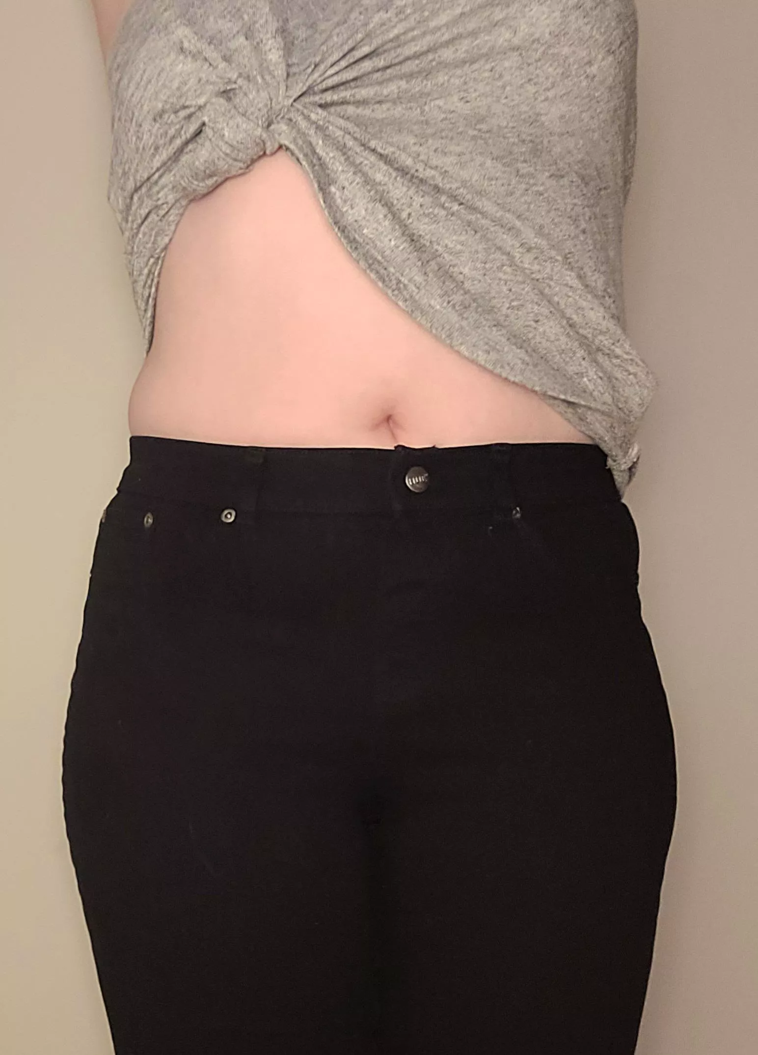 This shirt is usually long but I tied it up so you can see my navel (I would love it if...) posted by Few-Win-3804