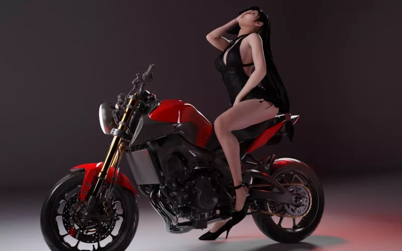 Tifa on a bike (oc) by WeeboWeeboWeebo