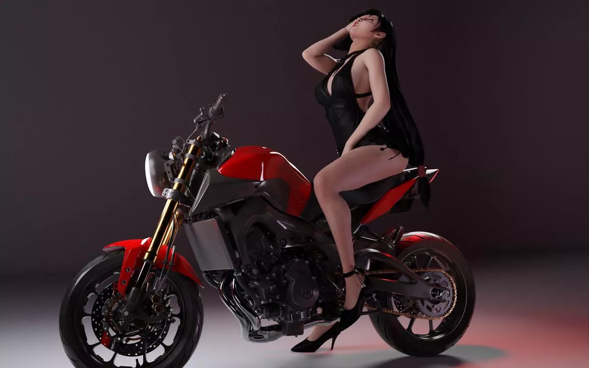 Tifa on a bike (oc) posted by WeeboWeeboWeebo