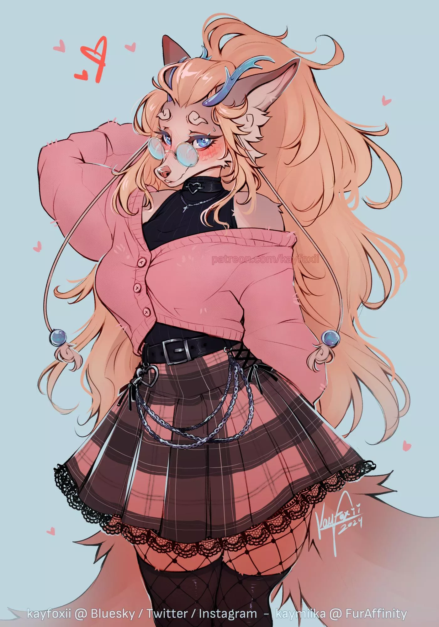 A good girl 💕 Personal art of my fursona (Kayfoxii) posted by kayfoxii