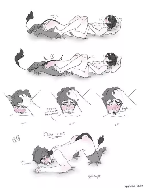 Clean it up, good boy ! by Divine-Eros