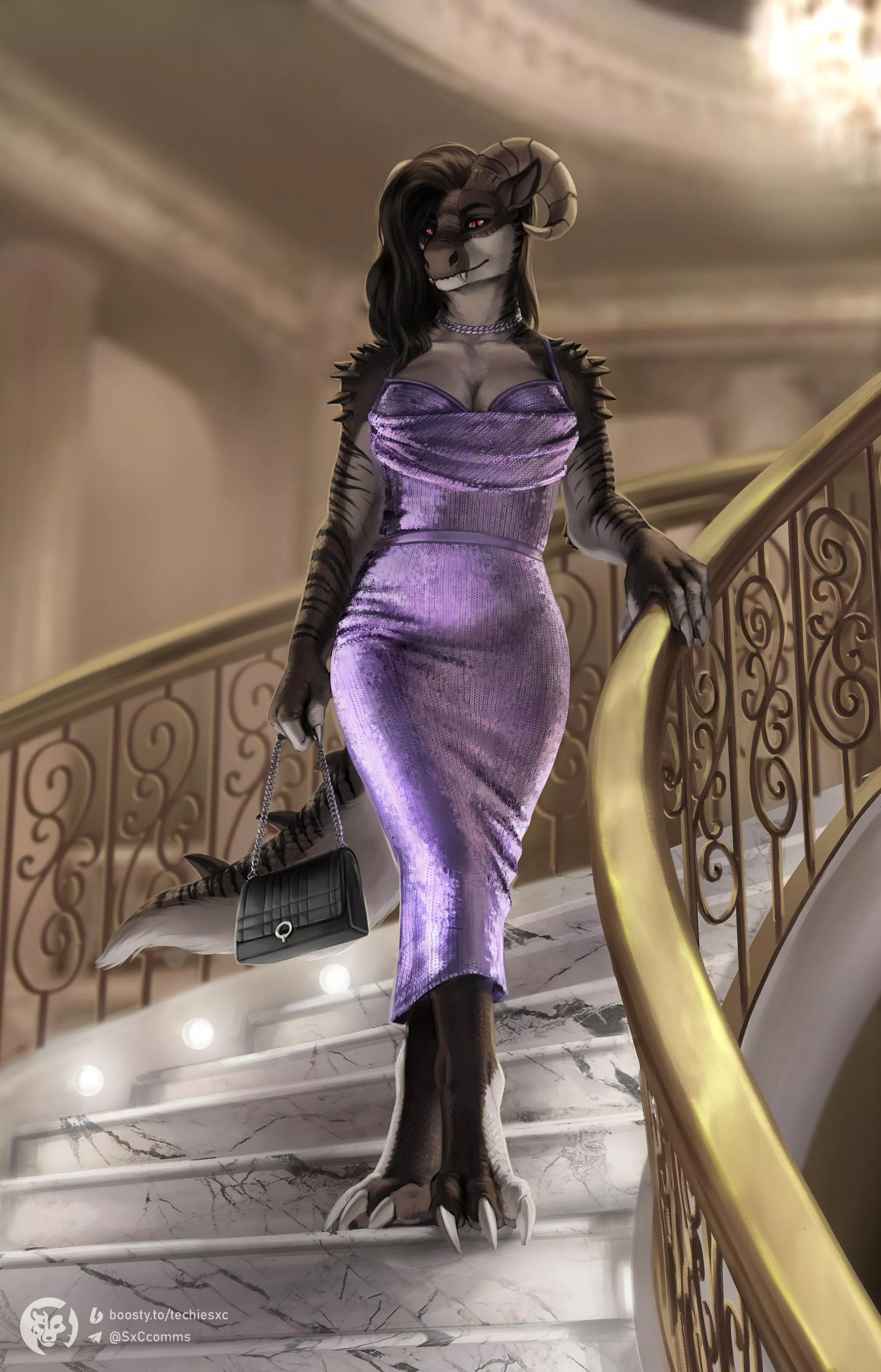 Delightful evening | YCH | art by me, @SxCcomms (telegram) posted by Silverbloodwolf