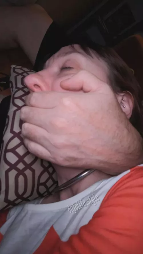 I love evenings with Sir. I get cleave gagged. If I'm lucky I am hand gagged too. by Dojos-apprentice